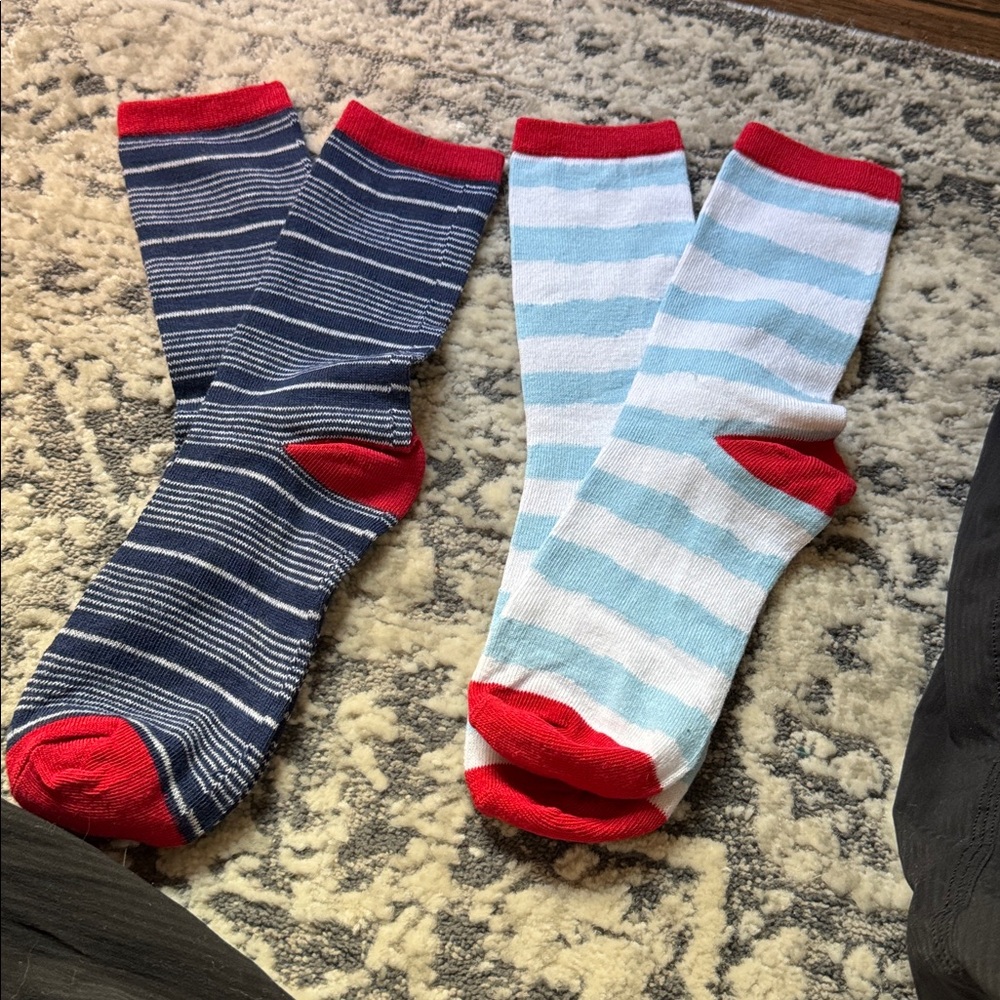 Novelty Striped Socks - 2 Pairs